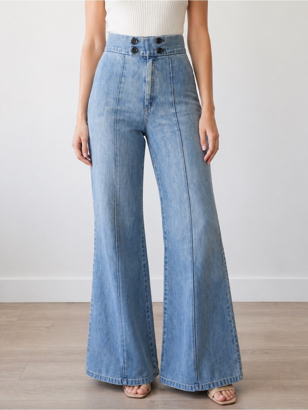 VTG 1960s Turtle Bax High Waist Bell Bottom Flare Jeans - sz 11/12 EUC